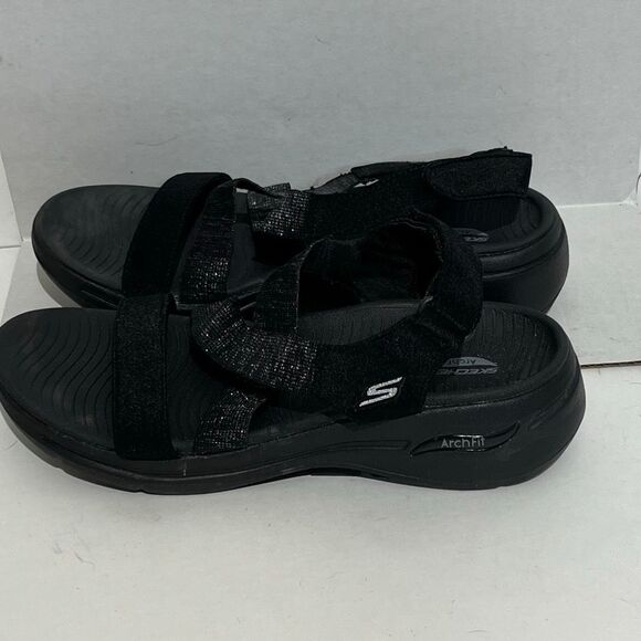 Skechers Women's Black GO WALK Arch Fit Astonish Strap Sandals Size 10 - Picture 6 of 12